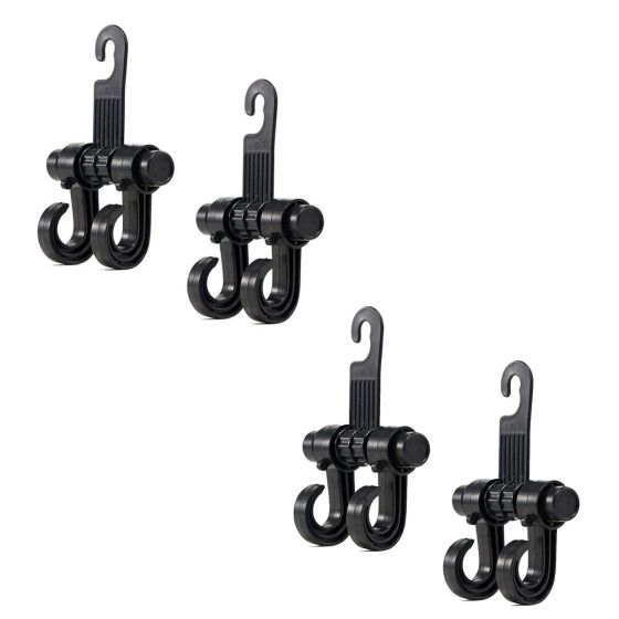 AllExtreme EXCSHB4 Car Seat Back Hook Headrest Hanger Clip Holder for Bag Purse Cloth & Grocery (4 Pcs)