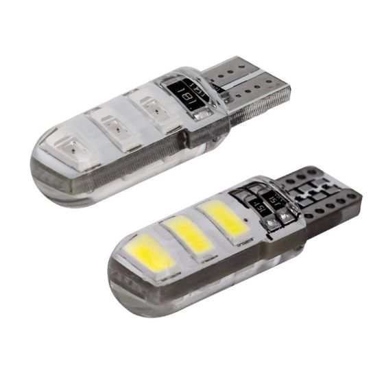 Allextreme EXT10F2 3W Multipurpose T10 LED Parking Light 6 SMD Bright Interior Pilot Licence Plate Dome Indicator Lamp for Car Bike and Motorcycle (White, Pack of 2)