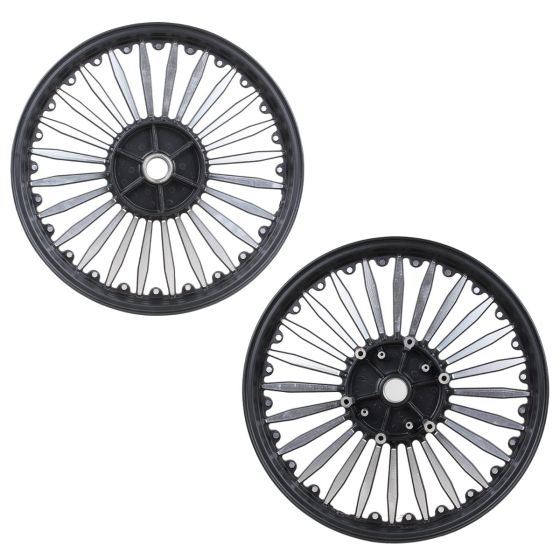 AllExtreme SST4D6CD 19" Front & 18" Rear Disc Tire Alloy Wheel Heavy Duty High Durability Compatible with Bullet Classic Single Disc (2 Pcs)