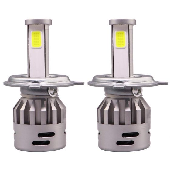 Allextreme EX2BHT2 H4 LED Headlight Bulb with Cooling Fan 36W Head lamp Conversion Kit for Bike Car SUV nd Motorcycles (2Pcs, White)
