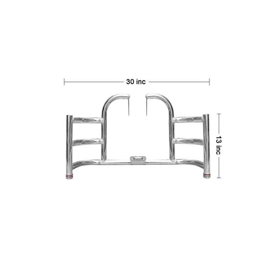 AllExtreme EXAFL1C Heavy Duty Metal Stainless Steel Air Fly Leg Guard Front Bike Safety Crash Bar Compatible for BS3, BS4 and BS6 Model Royal Enfield Bullet 350cc & 500cc (Chrome)