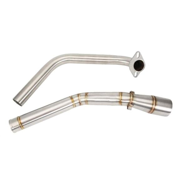 AllExtreme EXMER15 Motorcycle Silencer Bend Pipe Compatible for Yamaha R15 V3 Stainless Steel Exhaust Muffler (Silver)