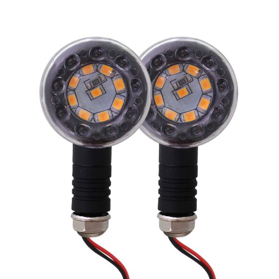 Allextreme EXTS2Y Universal Turn Signal Indicator Light Front/Rear Round Blinker Bulb for Motorcycles (Yellow, 2 Pcs)