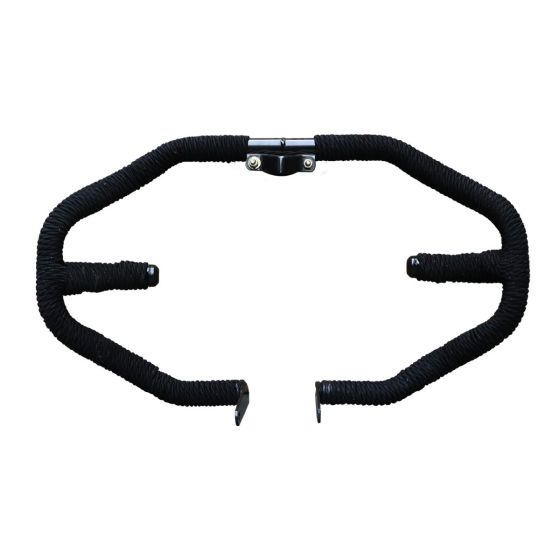 Allextreme EX9SL1B Heavy Duty Metal Leg Guard Front Bike Safety Crash Bar with Wrapped Black Rope Compatible for BS3, BS4 and BS6 Model Royal Enfield Bullet 350cc and 500cc (Black)