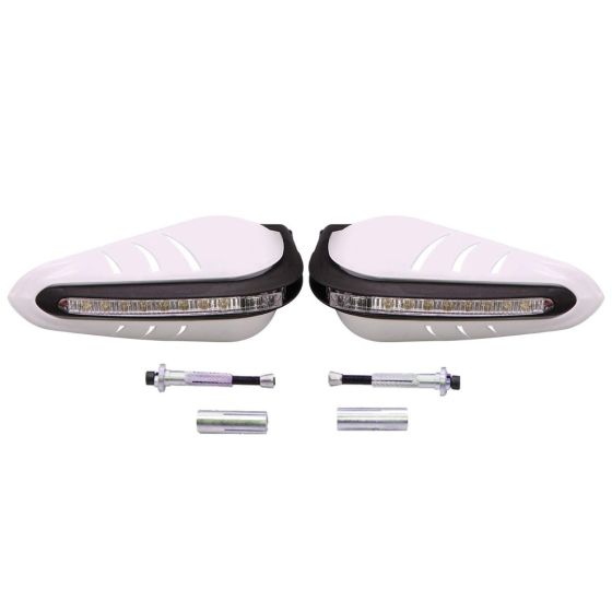 Allextreme EXPH22W 7/8" 22mm Motorcycle Hand Guard with LED Light Universal Bike Handle Protector Shield Handlebar Protection Gear (White), standard