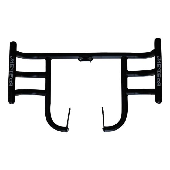 AllExtreme EXLGS5B Heavy Duty Stainless Steel Leg Guard with Black Coating Front Bike Safety Crash Bar Compatible for Reborn and Meteor (Black)