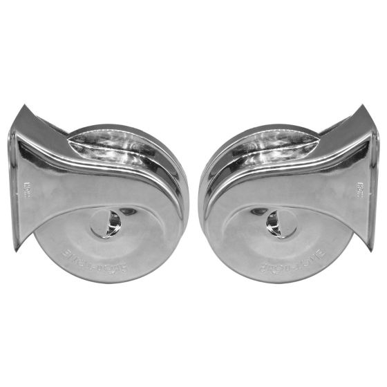 AllExtreme SHONTONE-C SHON CHROME Bike & Car Horns Super Loud Sound Air Siren (12V, Silver, 2 Pcs)