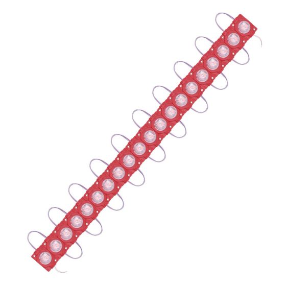 AllExtreme EXM1ILR 1 LED Module Light Interior Exterior 12V 5730 Injection Decorative Lamp with Adhesive Backside for Car, Home & Decoration (20 Strips, Red)