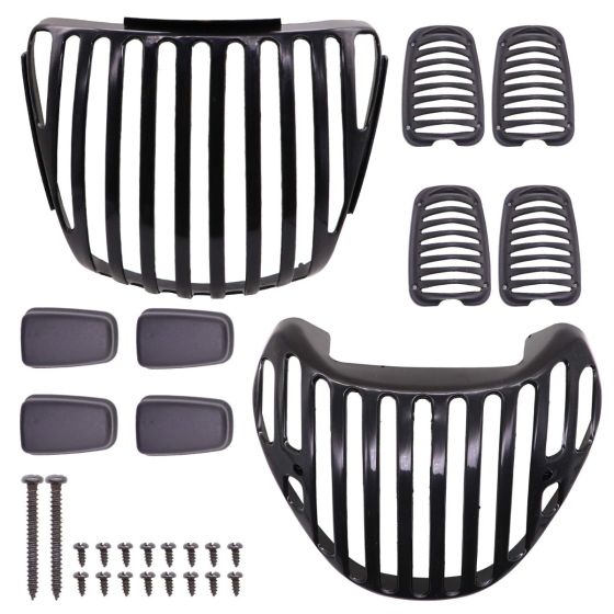 Allextreme EXPVC01 PVC Front Head Light, Tail Light & Indicator Grill Cover Set Compatible With Hero Passion (Black)