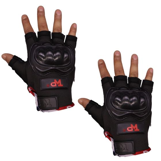 Allextreme EXO2FG10 Probiker Motorcycle Half Finger Riding Gloves for Bike Racing & Sports Hand Glove for Men and Women (XL, Red)