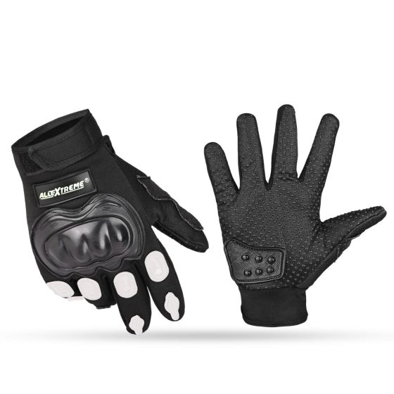 Allextreme EXO2FG08 Probiker Motorcycle Full Finger Riding Gloves for Bike Racing & Sports Hand Glove for Men and Women (XL, White)