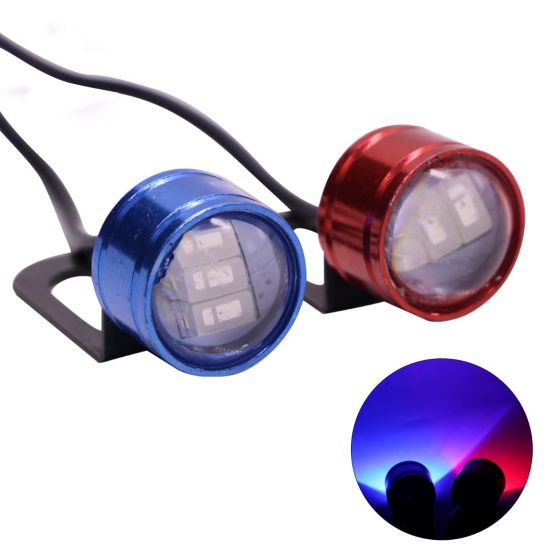 Allextreme EXLPRBL2 3 LED Flash Strobe Light Police Emergency Warning Lamp for Motorcycle, Car & Bike (6W, Random Color, 2 Pcs)