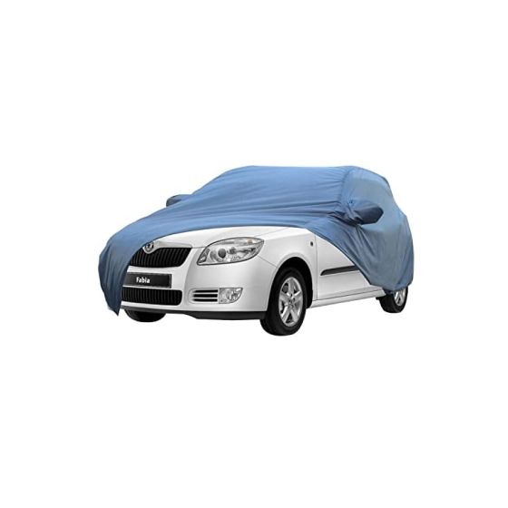 Allextreme SF5001 Car Body Cover Compatible with Skoda Fabia Custom Fit Dustproof UV Heat Resistant Indoor Outdoor Body Protection (Blue with Mirror)