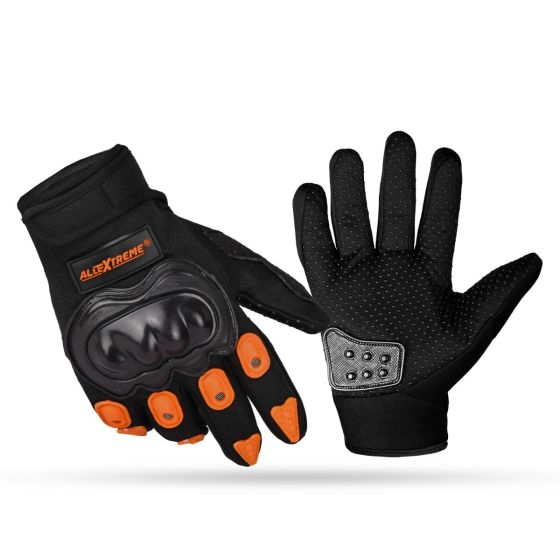 Allextreme Probiker Protective Full Finger Gloves Anti-Skid Surface Breathable Bike Riding Glove for Motorcycle Cycling Climbing Mountaineering Hiking (L, Orange)