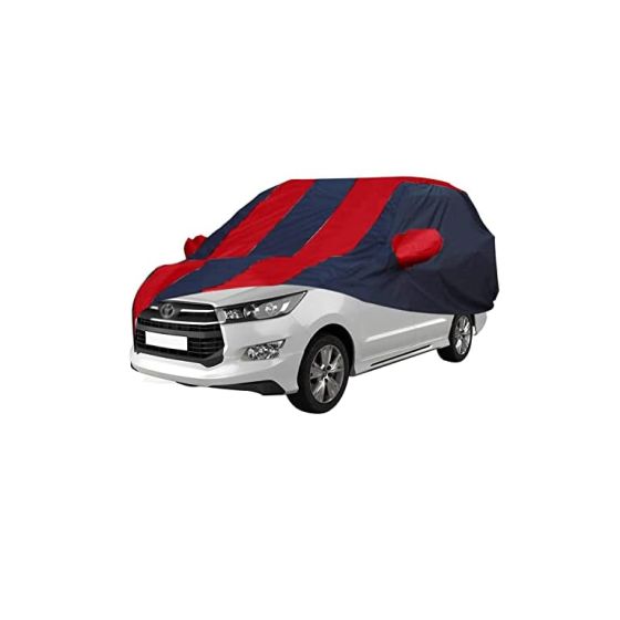 Allextreme RLB5004 Car Body Cover Compatible with Renault Lodgy Custom Fit Dustproof UV Heat Resistant Indoor Outdoor Body Protection (Navy Blue & Red with Mirror)