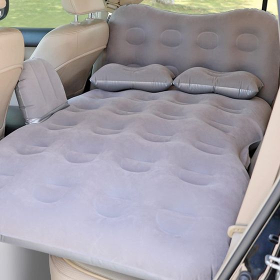 Allextreme M1 Multifunctional Inflatable Car Bed Mattress Universal Car Back Seat for Baby Travel Air Inflation with Two Air Pillows, Car Air Pump and Repair Kit (Grey)
