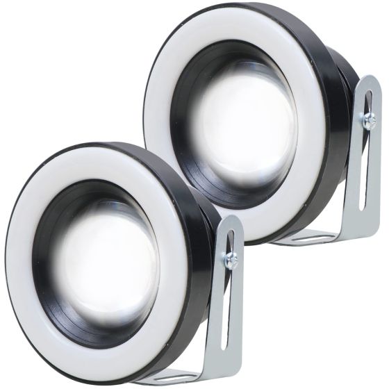 Allextreme EXSS2P Universal Car Projector LED Fog Light COB Halo White Angel Eye Rings for Cars (10W, 2 PCS)