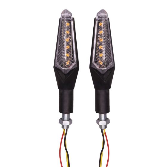 Allextreme EXTSYB2 Dual Tone 6 LED Side Indicator Light Front Rear Universal Fit Turn Signal Lamp for all Bikes and Motorcycles (Yellow & Blue, 2 Pcs)