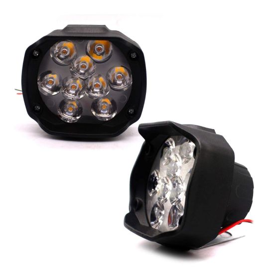 Allextreme EX9FWO2 Imported 9 LED Fog Light Spot Beam Waterproof Pod Driving Work Lamp for Motorcycle Bike Car & SUV (2 PCS, 15W)