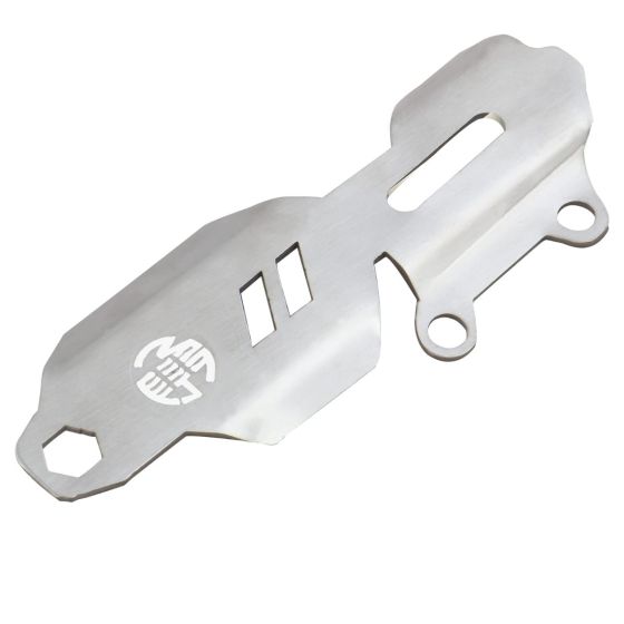 AllExtreme EXSTD09 Rear Brake Master Cylinder Protective Guard Aluminium Material Stylish & Classic Heel Plate Durable Seamless & Custom Fit For Motorcycle (Silver)