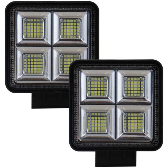 Allextreme 112W 56 LED Fog Light Super Bright With Mounting Brackets Powerful Lighting Range Universal Fit For Car & Motorcycle (White, Pack of 2)