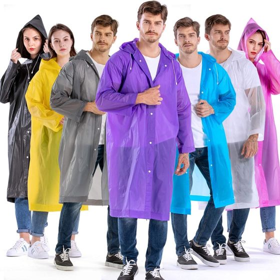 Allextreme EVA Waterproof Unisex Rain Coat Hooded Full Sleeves Outdoor Men, Women, Boys & Girls Rainwear Poncho Raincoat for Camping, Hiking & Travelling (1 Pc, Random)