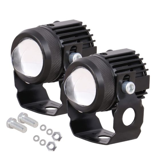 Allextreme EXMDL02 20W Mini Driving LED Fog Light Spot Beam Projector Lens Driving Lamp for Motorcycle, Truck & Car (Yellow & White, 2 Pcs)