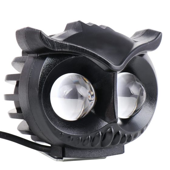 Allextreme EXS202 20W LED Owl Metal Fog Light High Brightness 2 LED Headlamp Bulb for Bikes, Motorcycles & Cars (1Pc, Yellow & White)
