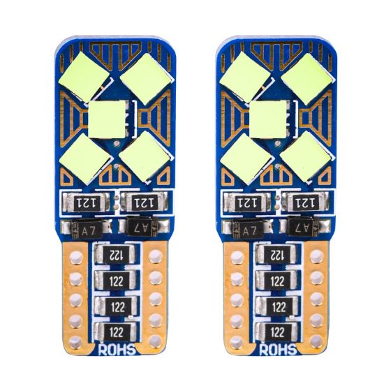 AllExtreme EXLB006 Universal T10 LED Parking Light 10 SMD Bright Interior Pilot License Plate Dome Indicator Lamp Bulb for Automobiles (2W, White, 2 Pcs)