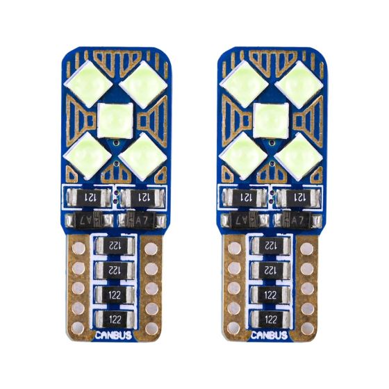 Allextreme EXLB007 Universal T10 LED Parking Light 10 SMD Bright Interior Pilot License Plate Dome Indicator Lamp Bulb for Automobiles (2W, Blue, 2 Pcs)