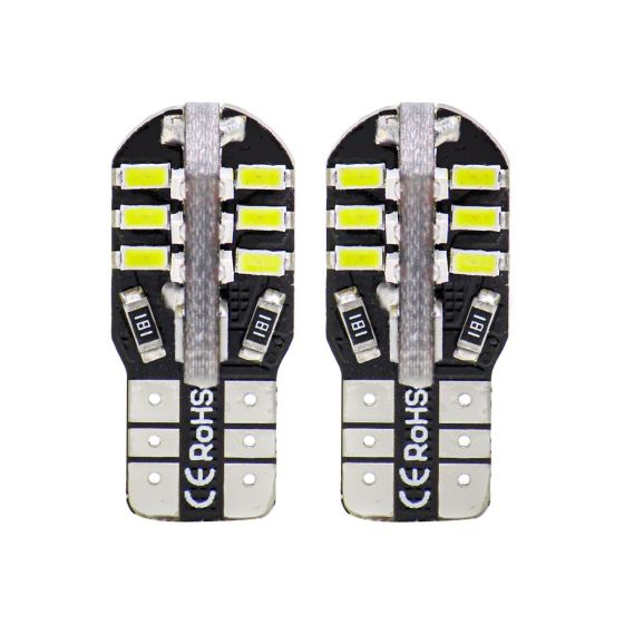AllExtreme EXLB010 Universal T10 LED Parking Light 24 SMD Bright Interior Pilot License Plate Dome Indicator Lamp Bulb for Automobiles (3W, White, 2 Pcs)