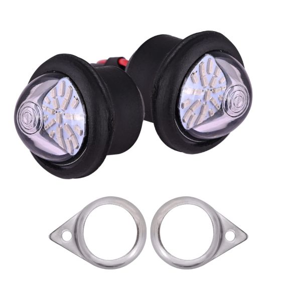 Allextreme EXP22L02 LED Parking Light 22 SMD Bright Pilot Headlight 11W License Plate Indicator Lamp Compatible With Motorcycle (2 Pcs, Red & Blue)