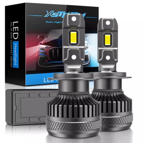 AllExtreme R45-H1 LED Headlight Conversion Kit 140W LED Chips 30000LM Headlamp Bulbs 6000k Bright Fog Light Ideal for Car (Set -2)