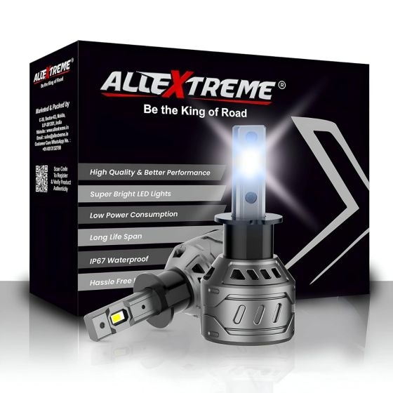 AllExtreme 60 Watt H3 Car LED Headlight 13,000LM Super Bright Beam 6500K N61 Led Chips Conversion Kit Car Bulb Driving Headlamp Fog Light for SUVs Trucks Sedans