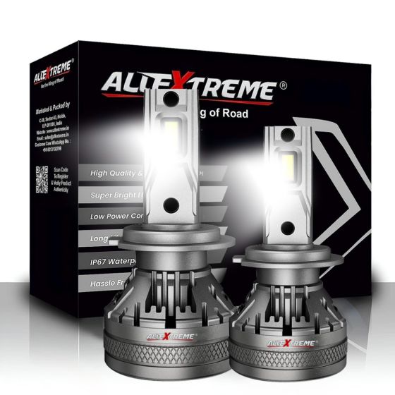 AllExtreme 120 Watt H7 Car LED Headlight 22,000LM Super Bright Beam 6500K N37 Led Chips Conversion Kit Car Bulb Driving Headlamp Fog Light for SUVs Trucks Sedans
