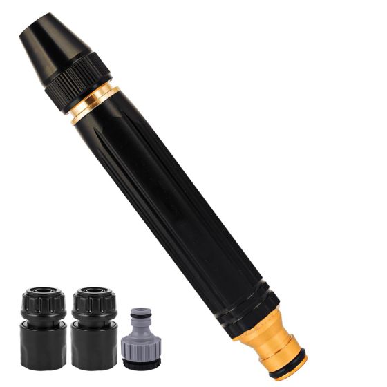 Allextreme Car Washer Spray Nozzle Set With 3 Adapters Heavy Duty Metal Adjustable Water Spraying Modes High Pressure Washer Washin Spray Gun for Cleaning Bikes & Cars (Black)