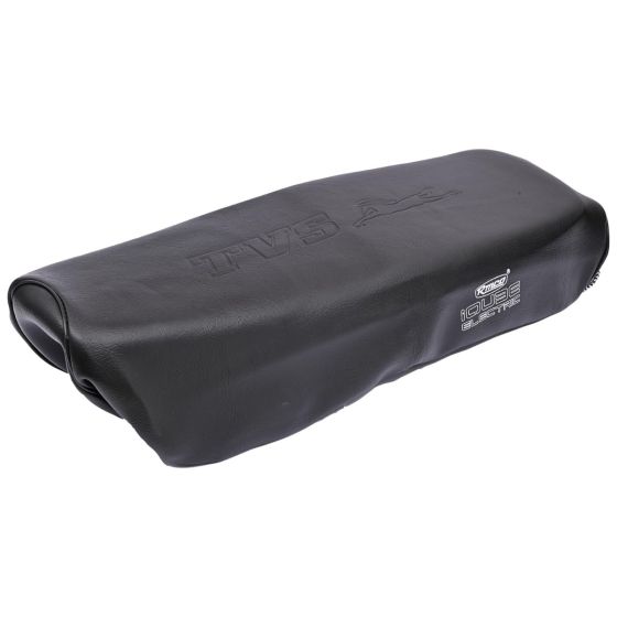 Allextreme Euro Seat Cover Comfortable Fitting PU Leather Adjustable with Black Thread Waterproof Scooty Seat Compatible with I Qube (Black)