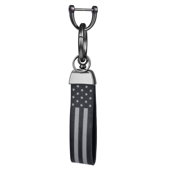 Allextreme LC-8801 American USA Flag Design Metal Keychain Anti-Lost D-Ring Heavy Duty Keyring with 1 Screwdriver and 2 Rings for Car Bike