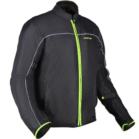 Allextreme AVIANT AIR Bike Riding Jacket CE Level 2 Certified Armour Protector Elbows Shoulders Protection Mesh Fabric Motorcycle Rider Gear for Bikers (2XL, Black & Green)