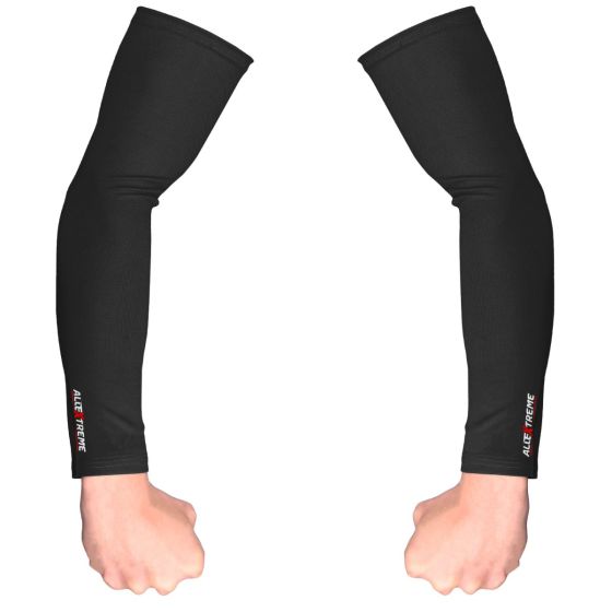 Allextreme Arm Sleeves for Men & Women Hand UV Protection Cover for Basketball Cricket Biking and Outdoor Use - (Black, Pair of 1)