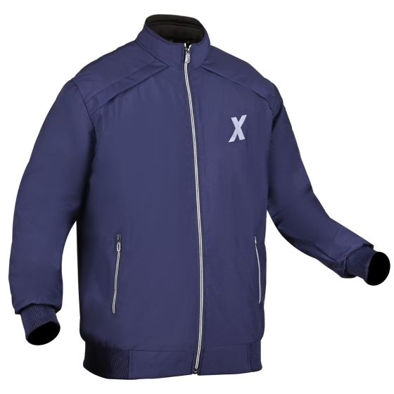 Allextreme GX01 Men's Windcheater with Front Zip Closure Full Sleeve Polyester Windbreaker Sports Winter Jacket for Gym Workout Running Travel Trekking (XL, Blue)