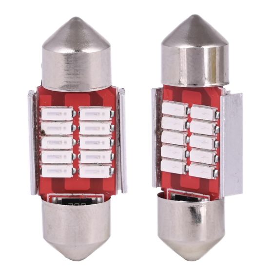 Allextreme T10 LED Universal Car Interior Super Bright Roof Light Reading Dome Bulb Lamp with Festoon Holder (5W, White, 2 Pc)