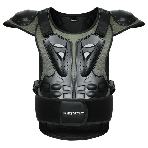 AllExtreme ARBA003 Chest Spine Protector Body Armor Vest Protective Gear for Motocross Dirt Bike Skiing and Snowboarding (Green, Size - S)