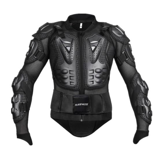 AllExtreme ARBA001 Full Body Armor Jacket Spine Chest Protection Gear Motocross Protector for Motorcycling Biking Riding - (Black, Size - L)