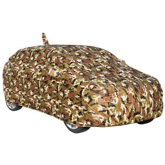 Allextreme K5055 100% Waterproof Car Body Cover Compatible for Kia Seltos 3 Layers UV & Rain Protection Triple Stitched Bottom Elastic with Mirror Pockets (Military/Camouflage Design)