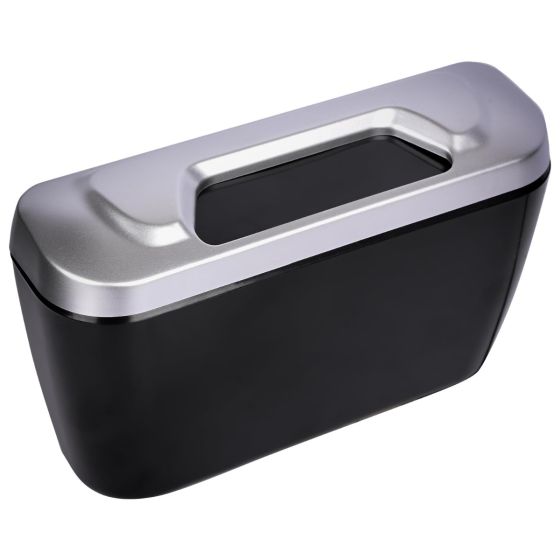 Allextreme Car Trash Can Mini Vehicle Dustbin with Lid Universal Fit Portable Garbage Organiser Mounted Ashtray Waste Bin Dust Case Storage for Cars (Pack of 1, Black)