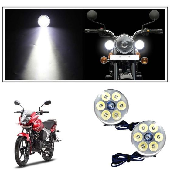 AllExtreme Mini 7 Led Round Fog Light Waterproof Off Road Driving Spot Light For Royal Enfield Bullet ATV SUV Truck Bikes Cars (21W, Pack Of 2)