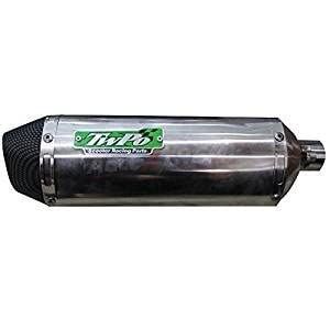 Allextreme EX51SLC 38-51Mm Stainless Steel Triangle Pipe Exhaust Muffler Silencer System with Db Killer Compatible for Modified Scooter (Chrome)