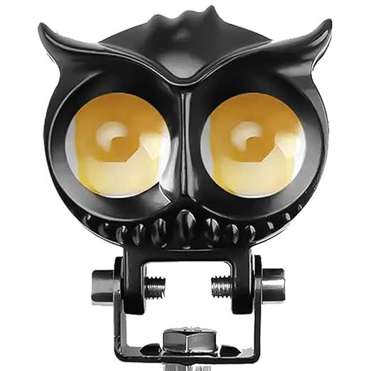 Allextreme 20W LED Fog Lamp IP68 12V-60V DC Power High Brightness Owl Shaped Projector Lights Auxiliary Spotlight with Mounting Bracket Universal Fit for All Cars and Bikes (Yellow/Cool White, Pcs 1)