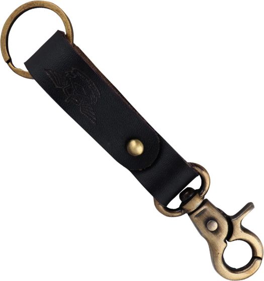 Allextreme EXKCL01 Leather Keychain Loop, Belt Key Holder, Keyring Organizer with Spring Clip, Ring & Strap for Men & Women (Black)